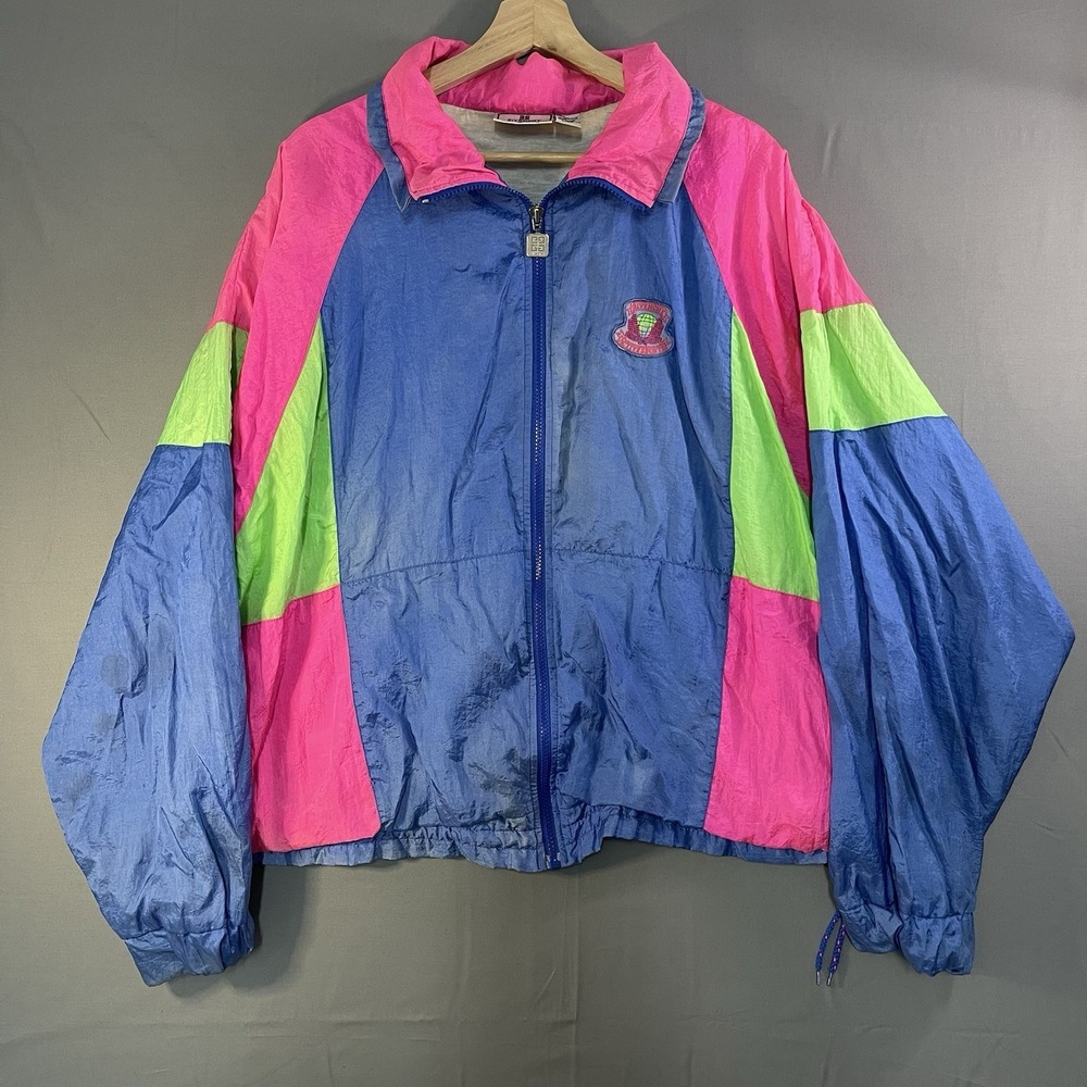 Vintage Givenchy Active Sports Track Jacket Windbreaker Nylon Mens Large 90s Y2K